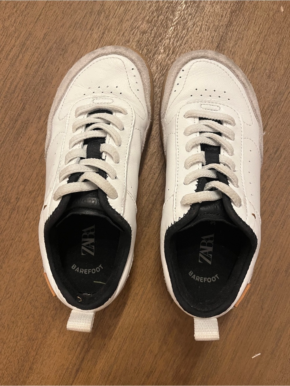 Zara White and Black Kids Sneakers (Barefoot)